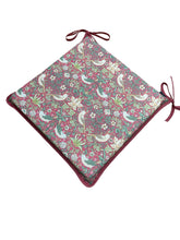 Load image into Gallery viewer, William Morris - Strawberry Thief Crimson Square Tie-On Seat Pads Dining/Patio/Garden/Kitchen