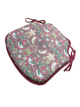 Load image into Gallery viewer, William Morris - Strawberry Thief Crimson 100% Cotton Small Spindle Back Seat Pads For Garden, Patio, Kitchen, Dining