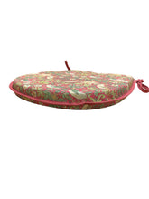 Load image into Gallery viewer, William Morris - Strawberry Thief Crimson 100% Cotton D-Shaped Seat Pads For Garden, Patio, Kitchen, Dining