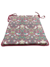 Load image into Gallery viewer, William Morris - Strawberry Thief Crimson Tapered Seat Pads For Garden, Patio, Kitchen, Dining, 100% Cotton