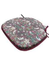 Load image into Gallery viewer, William Morris - Strawberry Thief Crimson 100% Cotton Large Spindle Back Seat Pads For Garden, Patio, Kitchen, Dining