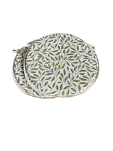 Load image into Gallery viewer, Green Leaves Set of 2 Round Bistro Seat Pads For Garden/Patio 12" 14" 16"