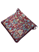 Load image into Gallery viewer, William Red Tapestry Square Tie-On Seat Pads Dining/Patio/Garden/Kitchen