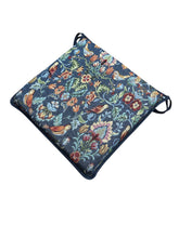Load image into Gallery viewer, William Denim Tapestry Square Tie-On Seat Pads Dining/Patio/Garden/Kitchen