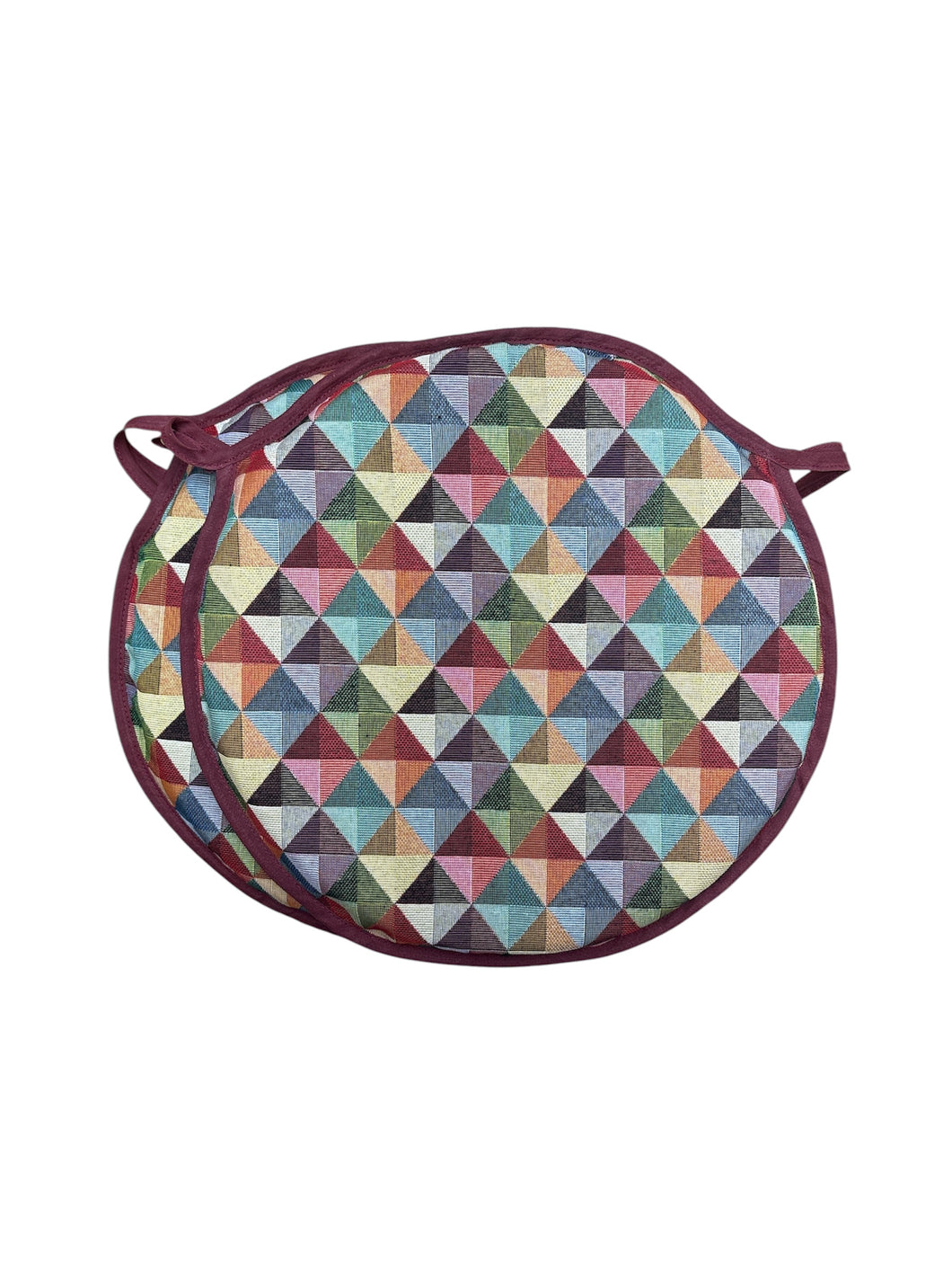 Big Holland Tapestry Set of 2 Round Bistro Seat Pads 12