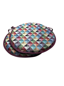 Big Holland Tapestry Set of 2 Round Bistro Seat Pads 12" 14" 16"