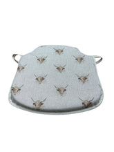 Load image into Gallery viewer, Highland Cow Small Spindle Back Seat Pads For Garden, Patio, Kitchen, Dining