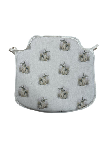 Country Rabbit Small Spindle Back Seat Pads For Garden, Patio, Kitchen, Dining