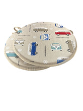 Load image into Gallery viewer, Campervan Set of 2 Round Bistro Seat Pads For Garden/Patio
