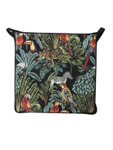 Load image into Gallery viewer, Rainforest Black Tapestry Square Tie-On Seat Pads Dining/Patio/Garden/Kitchen