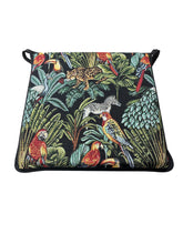 Load image into Gallery viewer, Rainforest Black Tapestry Square Tie-On Seat Pads Dining/Patio/Garden/Kitchen