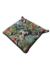Load image into Gallery viewer, Rainforest Black Tapestry Square Tie-On Seat Pads Dining/Patio/Garden/Kitchen