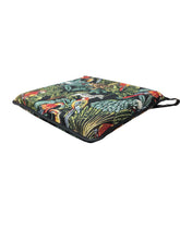 Load image into Gallery viewer, Rainforest Black Tapestry Square Tie-On Seat Pads Dining/Patio/Garden/Kitchen