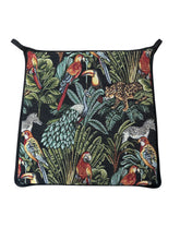Load image into Gallery viewer, Rainforest Black Tapestry Tapered Seat Pads For Garden, Patio, Kitchen, Dining