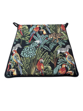 Load image into Gallery viewer, Rainforest Black Tapestry Tapered Seat Pads For Garden, Patio, Kitchen, Dining