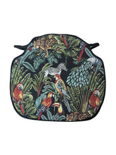 Load image into Gallery viewer, Rainforest Black Tapestry Large Spindle Back Seat Pads For Garden, Patio, Kitchen, Dining