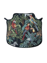 Load image into Gallery viewer, Rainforest Black Tapestry Small Spindle Back Seat Pads For Garden, Patio, Kitchen, Dining
