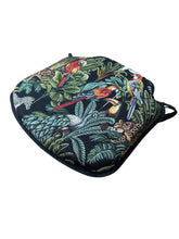 Load image into Gallery viewer, Rainforest Black Tapestry Small Spindle Back Seat Pads For Garden, Patio, Kitchen, Dining