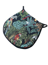 Load image into Gallery viewer, Rainforest Black Tapestry D-Shaped Seat Pads For Garden, Patio, Kitchen, Dining