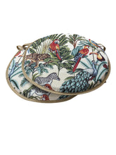 Load image into Gallery viewer, Rainforest Natural Tapestry Set of 2 Round Bistro Seat Pads 12" 14" 16"