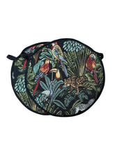 Load image into Gallery viewer, Rainforest Black Tapestry Set of 2 Round Bistro Seat Pads 12&quot; 14&quot; 16&quot;