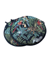 Load image into Gallery viewer, Rainforest Black Tapestry Set of 2 Round Bistro Seat Pads 12&quot; 14&quot; 16&quot;