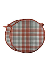 Load image into Gallery viewer, Highland Check Autumn Set of 2 Round Bistro Seat Pads For Garden/Patio