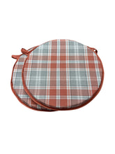 Load image into Gallery viewer, Highland Check Autumn Set of 2 Round Bistro Seat Pads For Garden/Patio