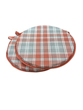 Load image into Gallery viewer, Highland Check Autumn Set of 2 Round Bistro Seat Pads For Garden/Patio