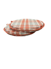 Load image into Gallery viewer, Highland Check Autumn Set of 2 Round Bistro Seat Pads For Garden/Patio