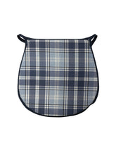 Load image into Gallery viewer, Highland Check Denim D-Shaped Seat Pads For Garden, Patio, Kitchen, Dining