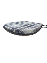Load image into Gallery viewer, Highland Check Denim D-Shaped Seat Pads For Garden, Patio, Kitchen, Dining
