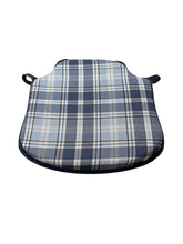 Load image into Gallery viewer, Highland Check Denim Small Spindle Back Seat Pads For Garden, Patio, Kitchen, Dining