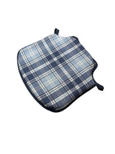 Load image into Gallery viewer, Highland Check Denim Small Spindle Back Seat Pads For Garden, Patio, Kitchen, Dining