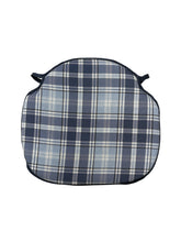 Load image into Gallery viewer, Highland Check Denim Large Spindle Back Seat Pads For Garden, Patio, Kitchen, Dining
