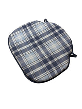 Load image into Gallery viewer, Highland Check Denim Large Spindle Back Seat Pads For Garden, Patio, Kitchen, Dining