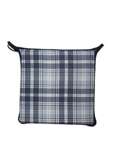 Load image into Gallery viewer, Highland Check Denim Square Tie-On Seat Pads Dining/Patio/Garden/Kitchen