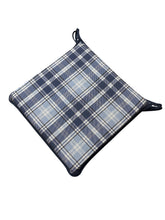 Load image into Gallery viewer, Highland Check Denim Square Tie-On Seat Pads Dining/Patio/Garden/Kitchen