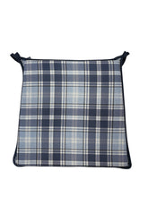 Load image into Gallery viewer, Highland Check Denim Tapered Seat Pads For Garden, Patio, Kitchen, Dining