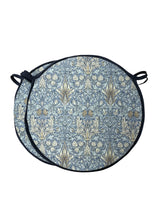 Load image into Gallery viewer, William Morris - Snakehead Denim 100% Cotton Set Of 2 Round Bistro Patio Seat Pads