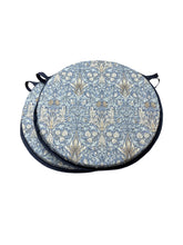 Load image into Gallery viewer, William Morris - Snakehead Denim 100% Cotton Set Of 2 Round Bistro Patio Seat Pads