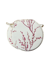 Load image into Gallery viewer, Laura Ashley Pussy Willow Cranberry Set Of 2 Round Bistro Patio Seat Pads