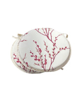 Load image into Gallery viewer, Laura Ashley Pussy Willow Cranberry Set Of 2 Round Bistro Patio Seat Pads