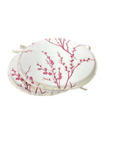 Load image into Gallery viewer, Laura Ashley Pussy Willow Cranberry Set Of 2 Round Bistro Patio Seat Pads