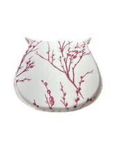 Load image into Gallery viewer, Laura Ashley Pussy Willow Cranberry D-Shaped Seat Pads For Garden, Patio, Kitchen, Dining