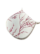 Load image into Gallery viewer, Laura Ashley Pussy Willow Cranberry D-Shaped Seat Pads For Garden, Patio, Kitchen, Dining