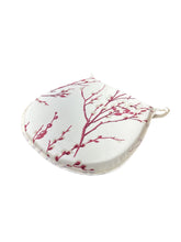 Load image into Gallery viewer, Laura Ashley Pussy Willow Cranberry D-Shaped Seat Pads For Garden, Patio, Kitchen, Dining