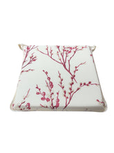 Load image into Gallery viewer, Laura Ashley Pussy Willow Cranberry Square Tie-On Seat Pads Dining/Patio/Garden/Kitchen
