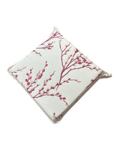 Load image into Gallery viewer, Laura Ashley Pussy Willow Cranberry Square Tie-On Seat Pads Dining/Patio/Garden/Kitchen