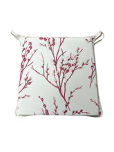 Load image into Gallery viewer, Laura Ashley Pussy Willow Cranberry Tapered Seat Pads For Garden, Patio, Kitchen, Dining
